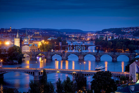 Vltava River and the Famous Bridges in Prague, Czech Republic 18541