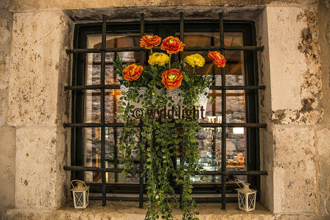 A Decorative Flower Window in Dubronik, Croatia 35095