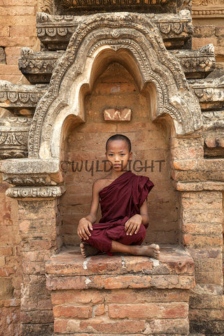 Novice Monk, Bagan, Burma (Myanmar)! 27216MYANMAR Modern Wall Art