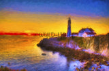 Painting of Portland Maine Light, Cape Elizabeth Maine 39723
