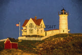 Painting of Cape Neddick, Nubble Light, Maine Coast! 39721